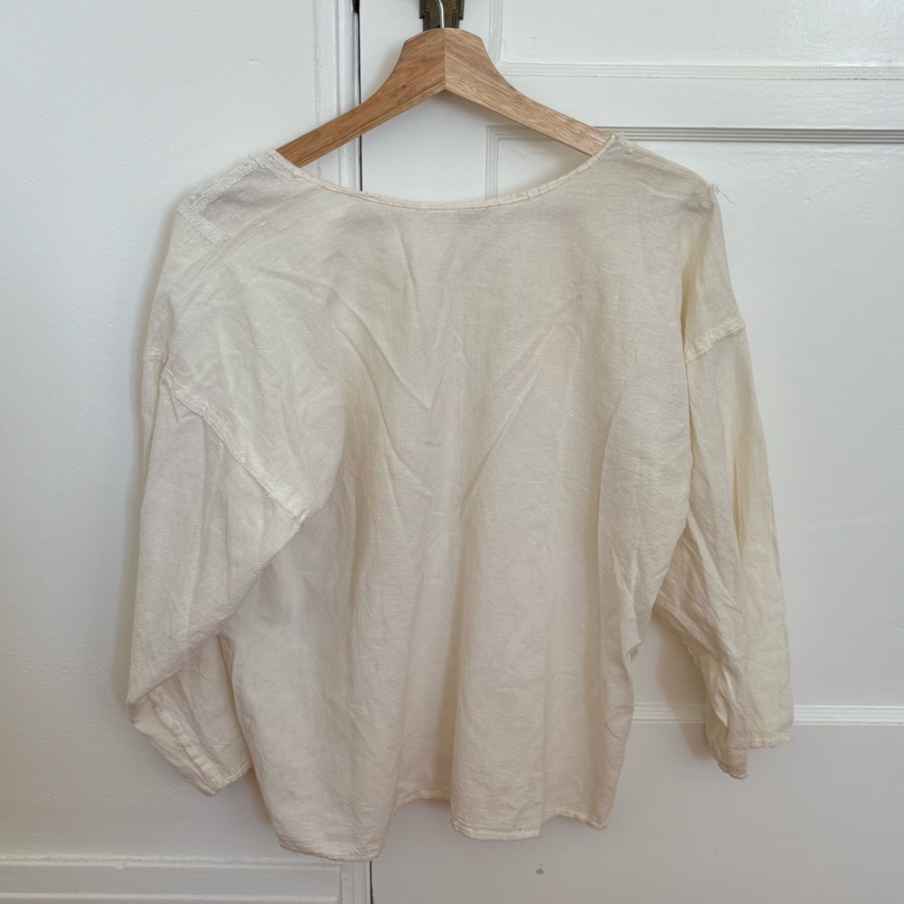 Vintage Embroidered Cream Women's Top - Picture 8 of 12